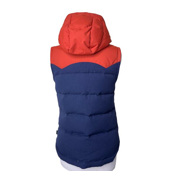PATAGONIA Bivy Hooded Vest Orange Blue Style 27746 SMALL - Picture 4 of 9
